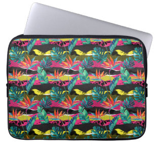 Funda Para Portátil Patrón de textura tropical abstracto neón