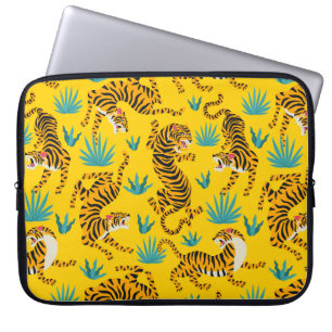Funda Para Portátil Patrón de tigre asiático dorado