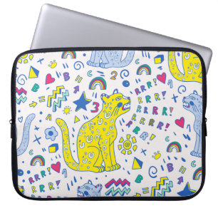 Funda Para Portátil Patrón de tigre infantil y arcoiris