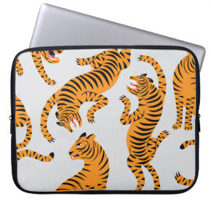Funda Para Portátil Patrón de tigres sin foco, tema de vida salvaje.