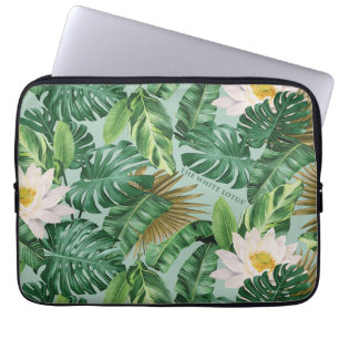 Funda Para Portátil Patrón de toldo tropical blanco
