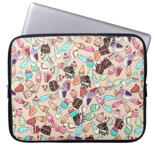 Funda Para Portátil Patrón de torta de doodle sin fisuras. Dibujo de 