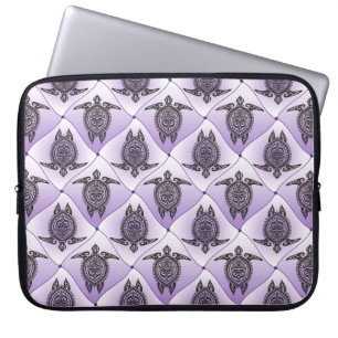 Funda Para Portátil Patrón de tortugas marinas chamánicas - violeta