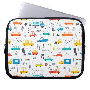 Funda Para Portátil Patrón de tráfico de coches de colores reducidos