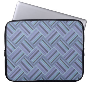 Funda Para Portátil Patrón de trama de rayas diagonales azul-gris