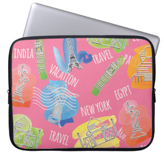 Funda Para Portátil Patrón de ubicaciones de viaje