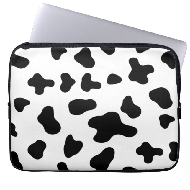 Funda Para Portátil Patrón de vaca blanco y negro (Frente)