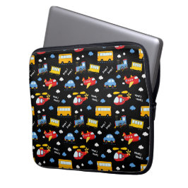 Funda Para Portátil Patrón de Vehículos de Dibujos Animados Adorables 