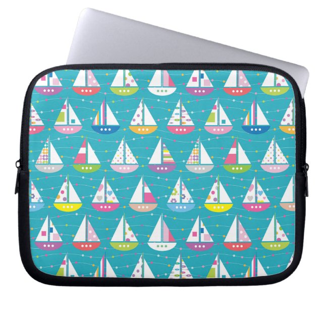 Funda Para Portátil Patrón de velero Pastel (Frente)