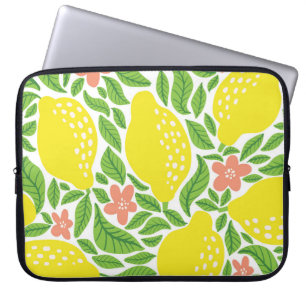 Funda Para Portátil Patrón de vintage de verano del cítrico limón