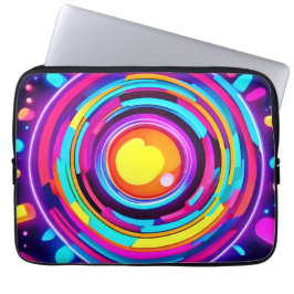 Funda Para Portátil Patrón de vórtice del círculo neón
