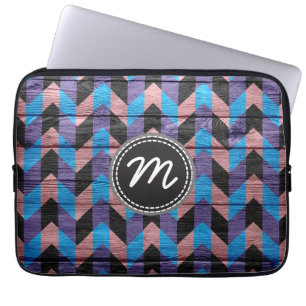 Funda Para Portátil patrón de zigzag de chevron retro