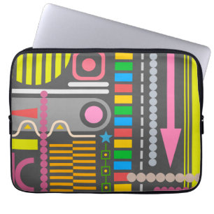 Funda Para Portátil Patrón del panel de control de tecnología abstract