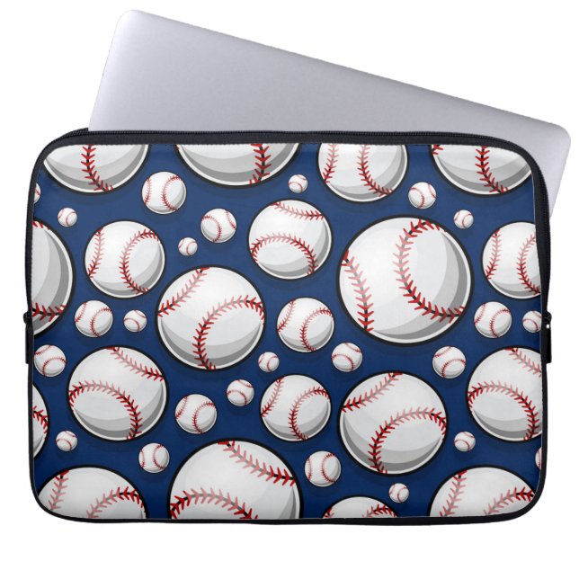Funda Para Portátil Patrón deportivo de béisbol (Frente)