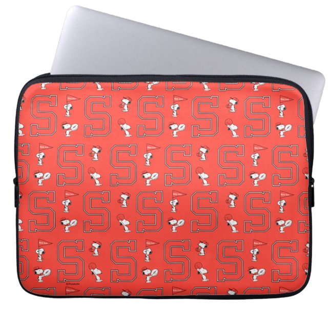 Funda Para Portátil Patrón deportivo Snoopy Varsity (Frente)