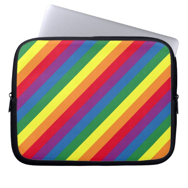 Funda Para Portátil Patrón diagonal arcoiris (Frente)