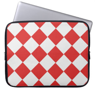 Funda Para Portátil Patrón diagonal trenzado rojo y blanco