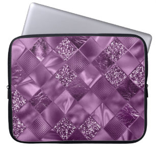 FUNDA PARA PORTÁTIL PATRON DIAMANTE PURPURA BRILLO DIAMANTE