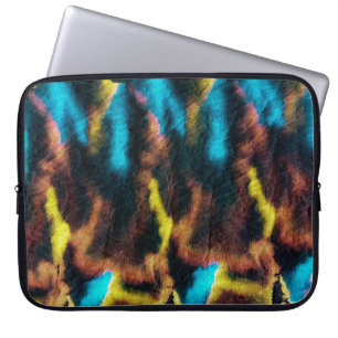 Funda Para Portátil Patrón Disco Ikat. Fondo De Arte Sucio De Colores.