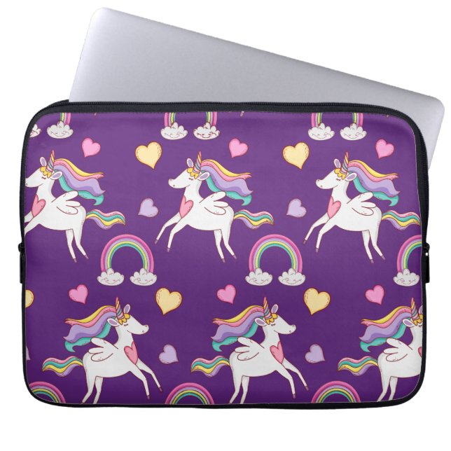 Funda Para Portátil Patrón divertido de caballo mágico Unicornio (Frente)