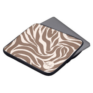 Funda Para Portátil Patrón elegante de cebra mocha