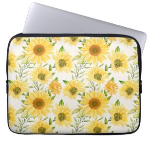 Funda Para Portátil Patrón elegante de girasoles amarillos patrón port