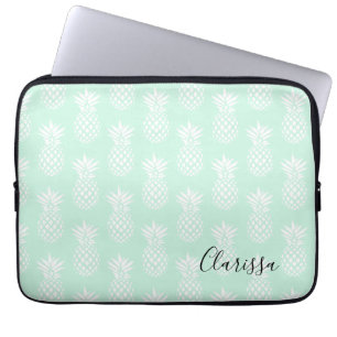Funda Para Portátil Patrón elegante lindo de menta de bonito verde pi