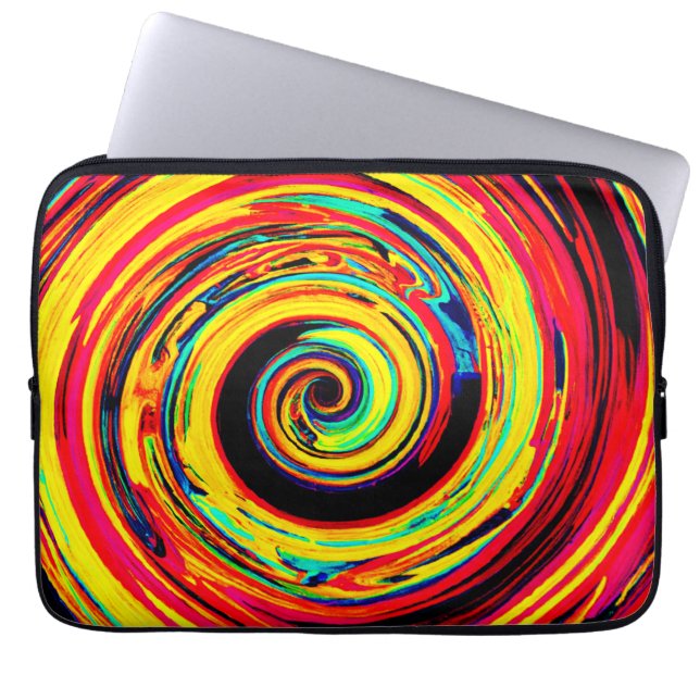 Funda Para Portátil Patrón espiral colorido brillante (Frente)