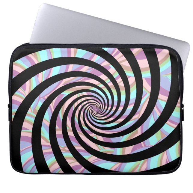 Funda Para Portátil Patrón espiral con colores pastel (Frente)