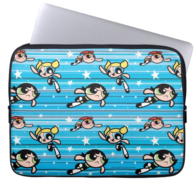 Funda Para Portátil Patrón estrella de Chicas Powerpuff (Frente)