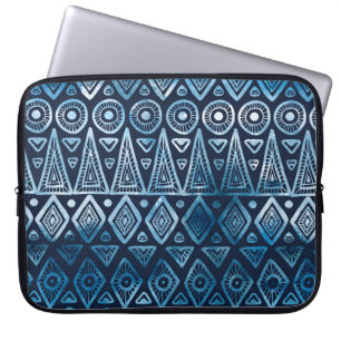 Funda Para Portátil Patrón étnico clásico azul sin igual