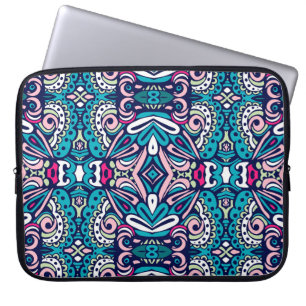 Funda Para Portátil Patrón étnico de azulejos. Resumen mosaico geométr
