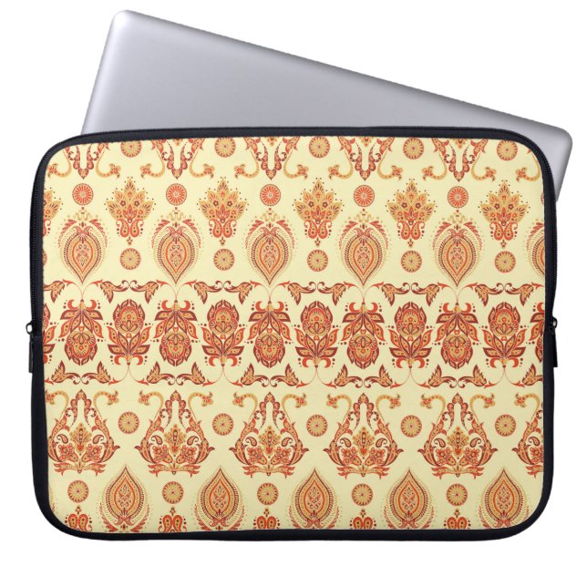 Funda Para Portátil Patrón étnico floral folclórico batik (Frente)