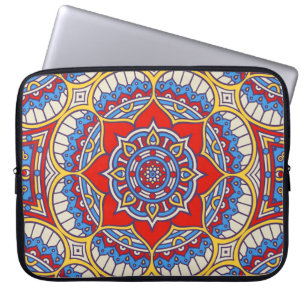 Funda Para Portátil Patrón étnico floral, sin fisuras bohemias.