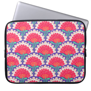 Funda Para Portátil Patrón étnico vintage con flores. Diseño floral