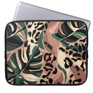 Funda Para Portátil Patrón exótico moderno con piel de leopardo. Creat