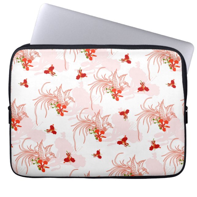 Funda Para Portátil Patrón Fénix Bird Y Phoenix Flower Seamless (Frente)