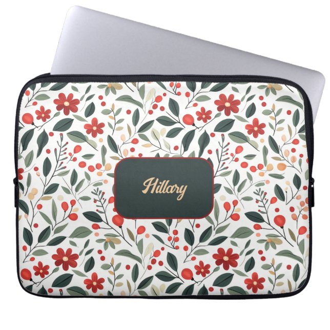 Funda Para Portátil Patrón floral (Frente)