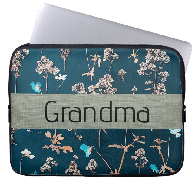 Funda Para Portátil Patrón floral (Frente)