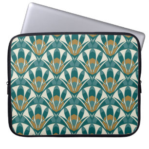 Funda Para Portátil Patrón floral abstracto sin fisuras del arte deco.