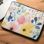 Funda Para Portátil Patrón floral acuático moderno<br><div class="desc">Hermoso ilustracion acuático.</div>