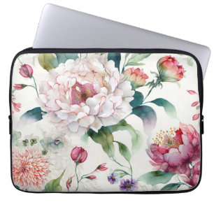 Funda Para Portátil Patrón floral asiático delicado de color de agua