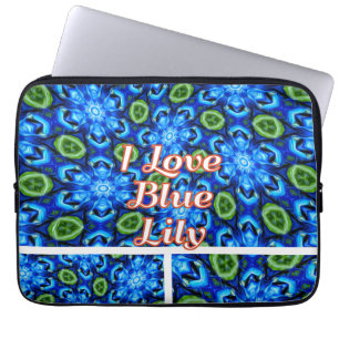 Funda Para Portátil Patrón floral azul abstracto