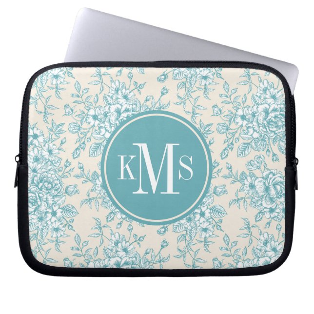 Funda Para Portátil Patrón floral Blue Rose Bouquet Garden (Frente)