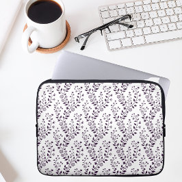 Funda Para Portátil Patrón floral boho moderno ciruela blanco