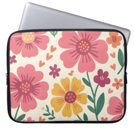 Funda Para Portátil Patrón floral caprichoso Pastel Posy