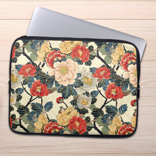 Funda Para Portátil Patrón floral de arte Ukiyo-E japonés