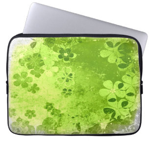 Funda Para Portátil Patrón floral de cal verde retro vintage