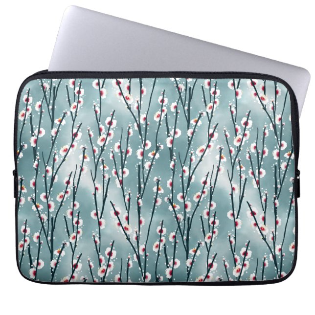 Funda Para Portátil Patrón floral de ciruela de primavera (Frente)