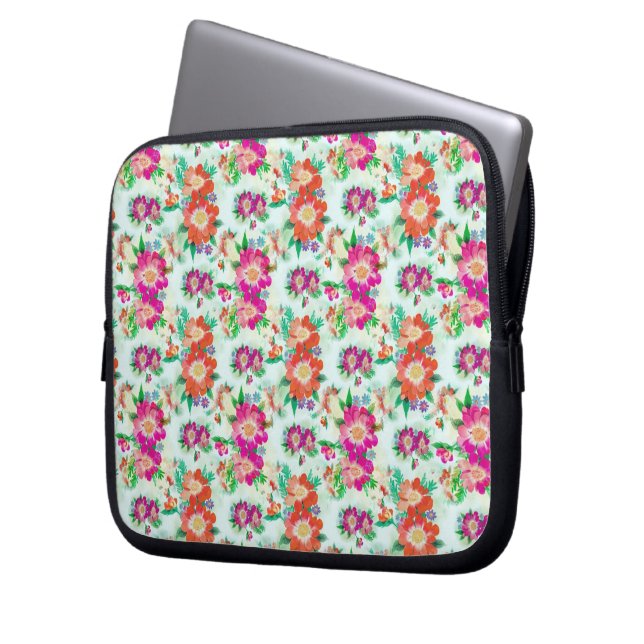 Funda Para Portátil Patrón floral de cosecha brillante (Anverso izquierdo)